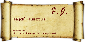Hajdú Jusztus névjegykártya